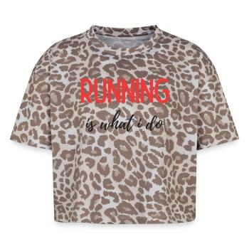 Running is What I Do - Boxy Leo Women's Premium Organic T-Shirt - Leopard print - Front - AI Model Female 172 dark (172cm)