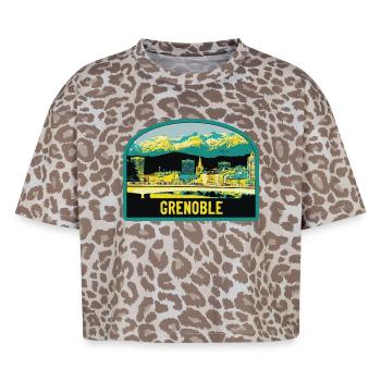 Grenoble : beauté de la capitale des Alpes - T-shirt boxy femme léopard premium - Leopard print - Devant - AI Model Female 172 dark (172cm)