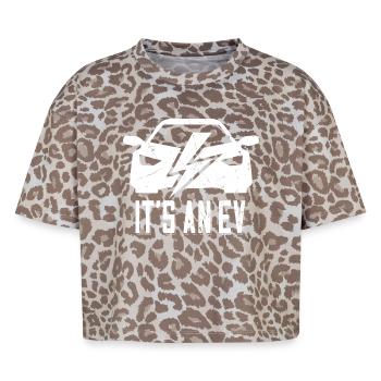 It's An EV Supercharge - for electric car fans - Boxy Leo Women's Premium Organic T-Shirt - Leopard print - Front - AI Model Female 172 dark (172cm)
