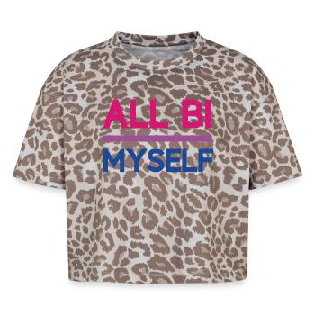 Mois de la fierté LGBT - Tous bi(sexuels) moi-même - T-shirt boxy femme léopard premium - Leopard print - Devant - AI Model Female 172 dark (172cm)