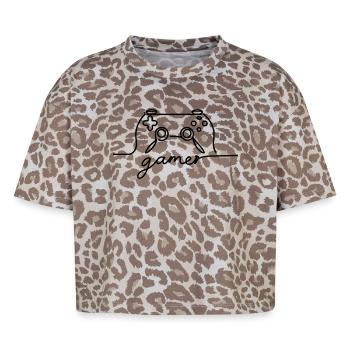 Linearer Controller - Gamer - Boxy Leo Frauen Premium Organic T-Shirt - Leopard print - Vorne - AI Model Female 172 dark (172cm)