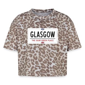 Glasgow Place Name Sign - Boxy Leo Women's Premium Organic T-Shirt - Leopard print - Front - AI Model Female 172 dark (172cm)