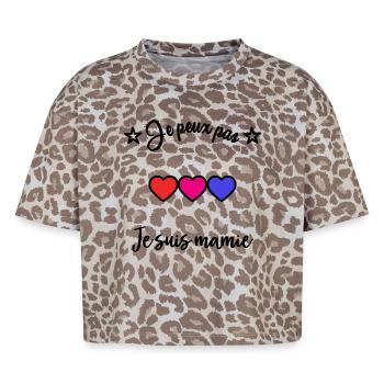 GRANNY. I CAN'T - Boxy Leo Women's Premium Organic T-Shirt - Leopard print - Front - AI Model Female 172 dark (172cm)