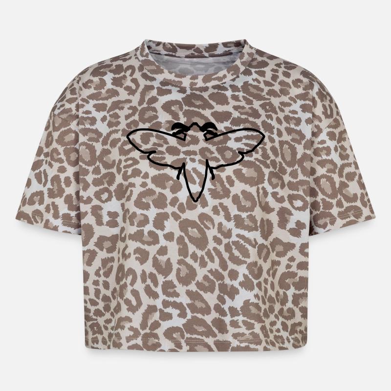 Papillon de nuit 2 - T-shirt boxy femme léopard premium - Leopard print