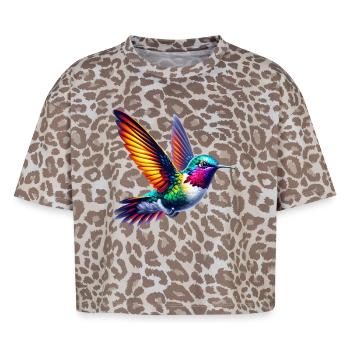 Colibri - T-shirt boxy femme léopard premium - Leopard print - Devant - AI Model Female 172 dark (172cm)