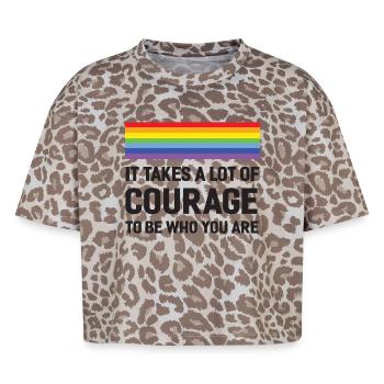 LGBTQ Pride Month - It Takes a Lot of Courage - Boxy Leo Women's Premium Organic T-Shirt - Leopard print - Front - AI Model Female 172 dark (172cm)