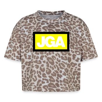 JGA SIMPLE - Emblème 3C - T-shirt boxy femme léopard premium - Leopard print - Devant - AI Model Female 172 dark (172cm)