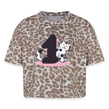 Cat Number 1 - Boxy Leo Women's Premium Organic T-Shirt - Leopard print - Front - AI Model Female 172 dark (172cm)