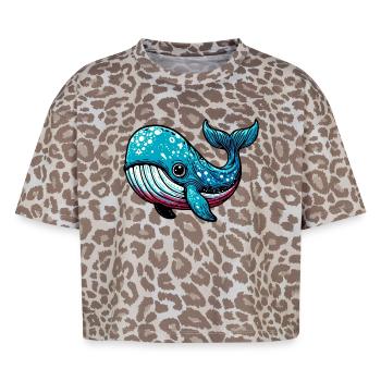 Whale - Boxy Leo Women's Premium Organic T-Shirt - Leopard print - Front - AI Model Female 172 dark (172cm)