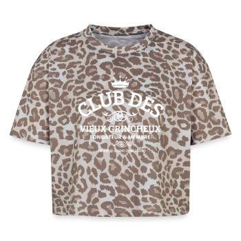 retired, retired, senior, elderly - Boxy Leo Women's Premium Organic T-Shirt - Leopard print - Front - AI Model Female 172 dark (172cm)