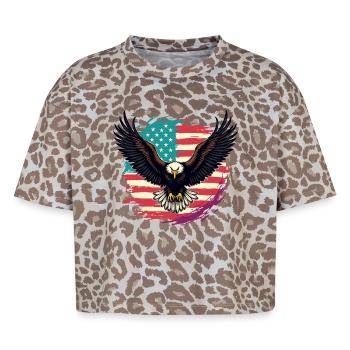 Bald eagle - Boxy Leo Women's Premium Organic T-Shirt - Leopard print - Front - AI Model Female 172 dark (172cm)