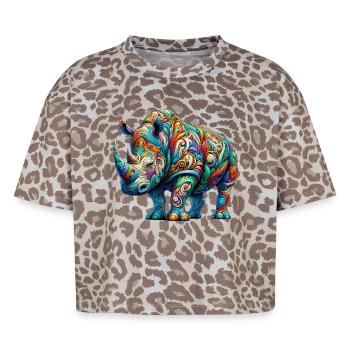 Nashorn - Boxy Leo Frauen Premium Organic T-Shirt - Leopard print - Vorne - AI Model Female 172 dark (172cm)