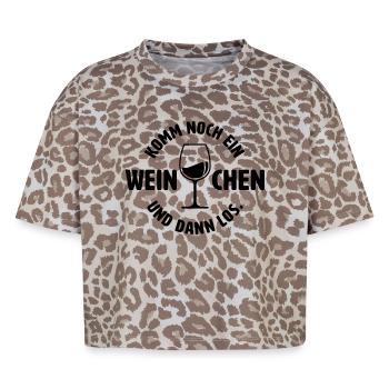 Noch ein Weinchen - Boxy Leo Frauen Premium Organic T-Shirt - Leopard print - Vorne - AI Model Female 172 dark (172cm)