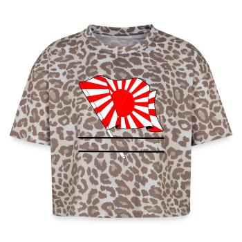 Aufgehende Sonne mit Namensraum - Boxy Leo Frauen Premium Organic T-Shirt - Leopard print - Vorne - AI Model Female 172 dark (172cm)