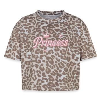 Prinzessin / Princess / Chrome Y2K Design - Boxy Leo Women's Premium Organic T-Shirt - Leopard print - Front - AI Model Female 172 dark (172cm)