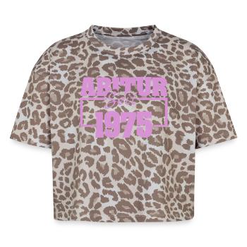 1975 - T-shirt boxy femme léopard premium - Leopard print - Devant - AI Model Female 172 dark (172cm)