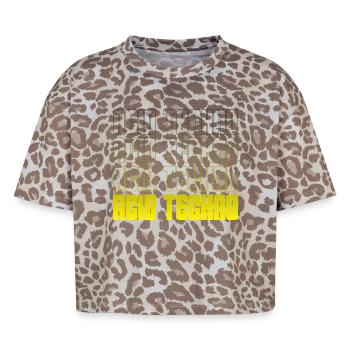 Acid Techno Repetition Gradient - Boxy Leo Women's Premium Organic T-Shirt - Leopard print - Front - AI Model Female 172 dark (172cm)