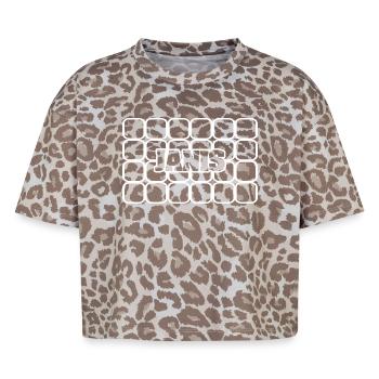 Nom de l’homme Janis - T-shirt boxy femme léopard premium - Leopard print - Devant - AI Model Female 172 dark (172cm)