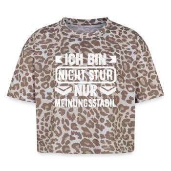Nicht stur nur Meinungsstabil - Boxy Leo Frauen Premium Organic T-Shirt - Leopard print - Vorne - AI Model Female 172 dark (172cm)