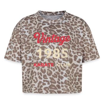 Vintage 1985 – Année de naissance rétro du Karate Club - T-shirt boxy femme léopard premium - Leopard print - Devant - AI Model Female 172 dark (172cm)