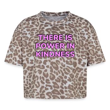 Power in Kindness Neon Typography - Boxy Leo Women's Premium Organic T-Shirt - Leopard print - Front - AI Model Female 172 dark (172cm)