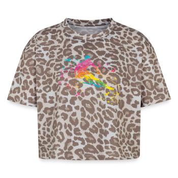 Ski alpin Sports d’hiver Ski nordique - T-shirt boxy femme léopard premium - Leopard print - Devant - AI Model Female 172 dark (172cm)
