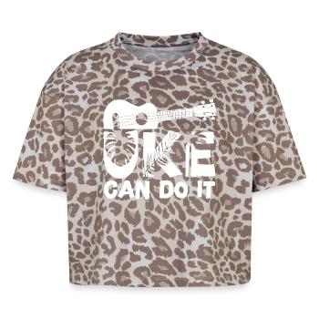 Ukulélé hawaïen uke uke peut le faire - T-shirt boxy femme léopard premium - Leopard print - Devant - AI Model Female 172 dark (172cm)