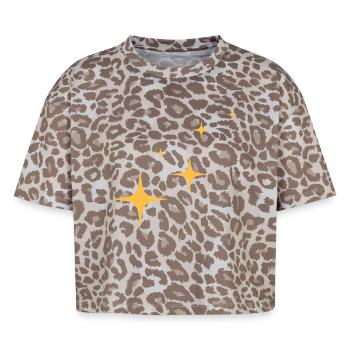 Funkeln - Glitzer - Sterne - Boxy Leo Frauen Premium Organic T-Shirt - Leopard print - Vorne - AI Model Female 172 dark (172cm)