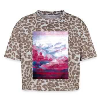 Psy-Art | Tempel im Himalaya - Boxy Leo Frauen Premium Organic T-Shirt - Leopard print - Vorne - AI Model Female 172 dark (172cm)