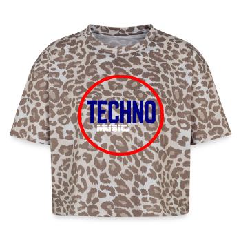 Techno Pulse Circle Logo - Boxy Leo Frauen Premium Organic T-Shirt - Leopard print - Vorne - AI Model Female 172 dark (172cm)