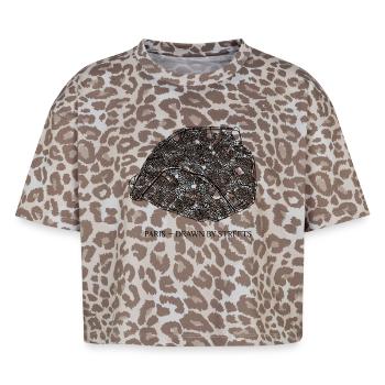 Paris - T-shirt boxy femme léopard premium - Leopard print - Devant - AI Model Female 172 dark (172cm)