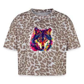 Wolf Tier Animal - Boxy Leo Frauen Premium Organic T-Shirt - Leopard print - Vorne - AI Model Female 172 dark (172cm)