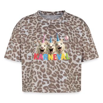 Carnival Sheep Trio - Boxy Leo Women's Premium Organic T-Shirt - Leopard print - Front - AI Model Female 172 dark (172cm)