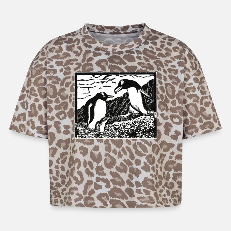 alpha beast penguins - Boxy Leo Women's Premium Organic T-Shirt - Leopard print
