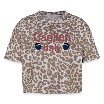 Cagliari italy love - Boxy Leo Women's Premium Organic T-Shirt - Leopard print - Front - AI Model Female 172 dark (172cm)