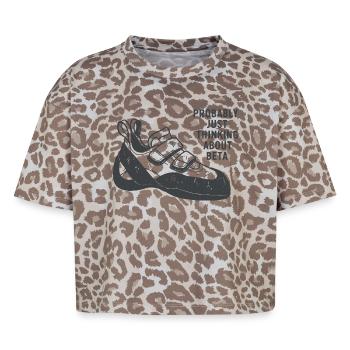 Beta Thought Sneaker Tee - Boxy Leo Women's Premium Organic T-Shirt - Leopard print - Front - AI Model Female 172 dark (172cm)