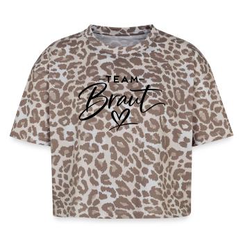 Équipe Bride - T-shirt boxy femme léopard premium - Leopard print - Devant - AI Model Female 172 dark (172cm)