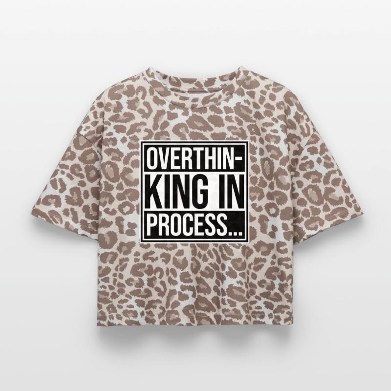 Overthinking In Process Funny Brooding Saying Logo Boxy Leo Women's Premium Organic T-Shirt