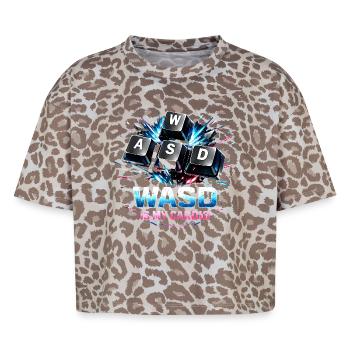 Lustiges Gaming Keyboard WASD mein Cardio Gamer - Boxy Leo Frauen Premium Organic T-Shirt - Leopard print - Vorne - AI Model Female 172 dark (172cm)