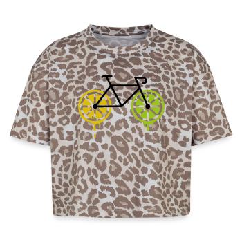 bike lemon - Boxy Leo Women's Premium Organic T-Shirt - Leopard print - Front - AI Model Female 172 dark (172cm)