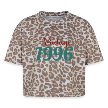 30 Year Retro 70s Tee Born 1996 - Boxy Leo Women's Premium Organic T-Shirt - Leopard print - Front - AI Model Female 172 dark (172cm)