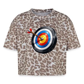 Vivid Bullseye Ziel-Burst - Boxy Leo Frauen Premium Organic T-Shirt - Leopard print - Vorne - AI Model Female 172 dark (172cm)