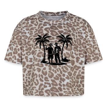 Urlaub Team Strand Silhouette - Boxy Leo Frauen Premium Organic T-Shirt - Leopard print - Vorne - AI Model Female 172 dark (172cm)