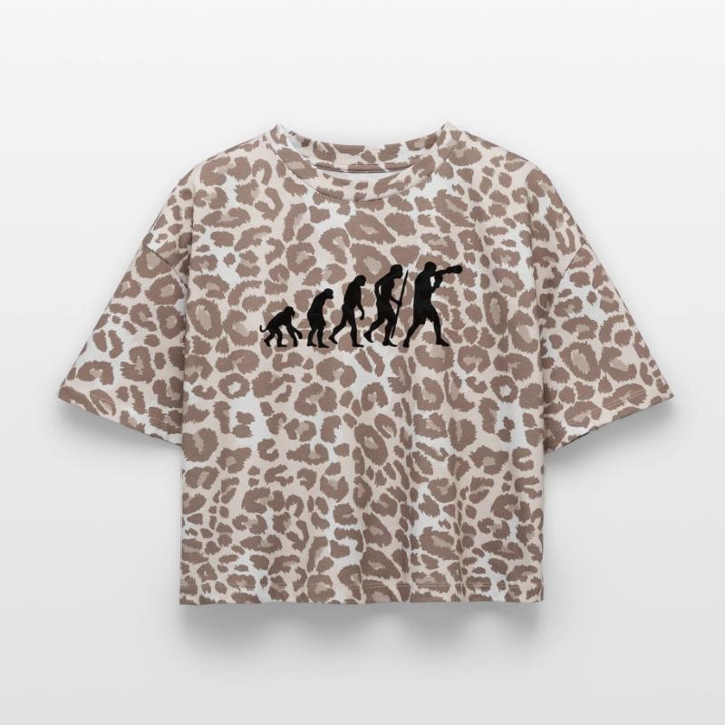 Evolution de la boxe T-shirt boxy femme léopard premium