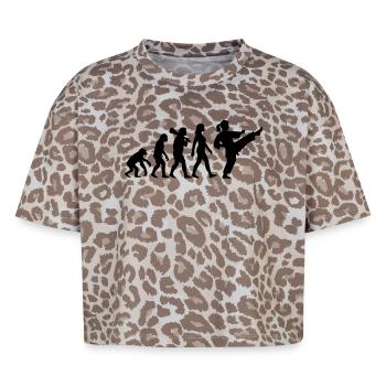 Karate Evolution - Boxy Leo Women's Premium Organic T-Shirt - Leopard print - Front - AI Model Female 172 dark (172cm)