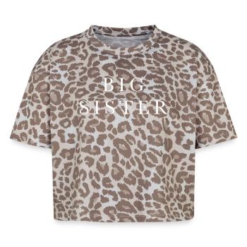 Grande Sœur Grande Sœur Blanche - T-shirt boxy femme léopard premium - Leopard print - Devant - AI Model Female 172 dark (172cm)