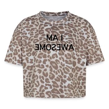 Je suis génial - Texte miroir amusant - T-shirt boxy femme léopard premium - Leopard print - Devant - AI Model Female 172 dark (172cm)