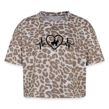 Riding Horse Heart - Boxy Leo Women's Premium Organic T-Shirt - Leopard print - Front - AI Model Female 172 dark (172cm)