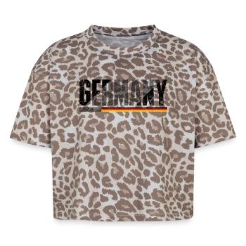 Drapeau de l’Allemagne - T-shirt boxy femme léopard premium - Leopard print - Devant - AI Model Female 172 dark (172cm)