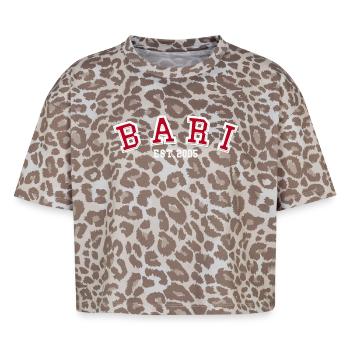 Bari Est 2005 - T-shirt boxy femme léopard premium - Leopard print - Devant - AI Model Female 172 dark (172cm)